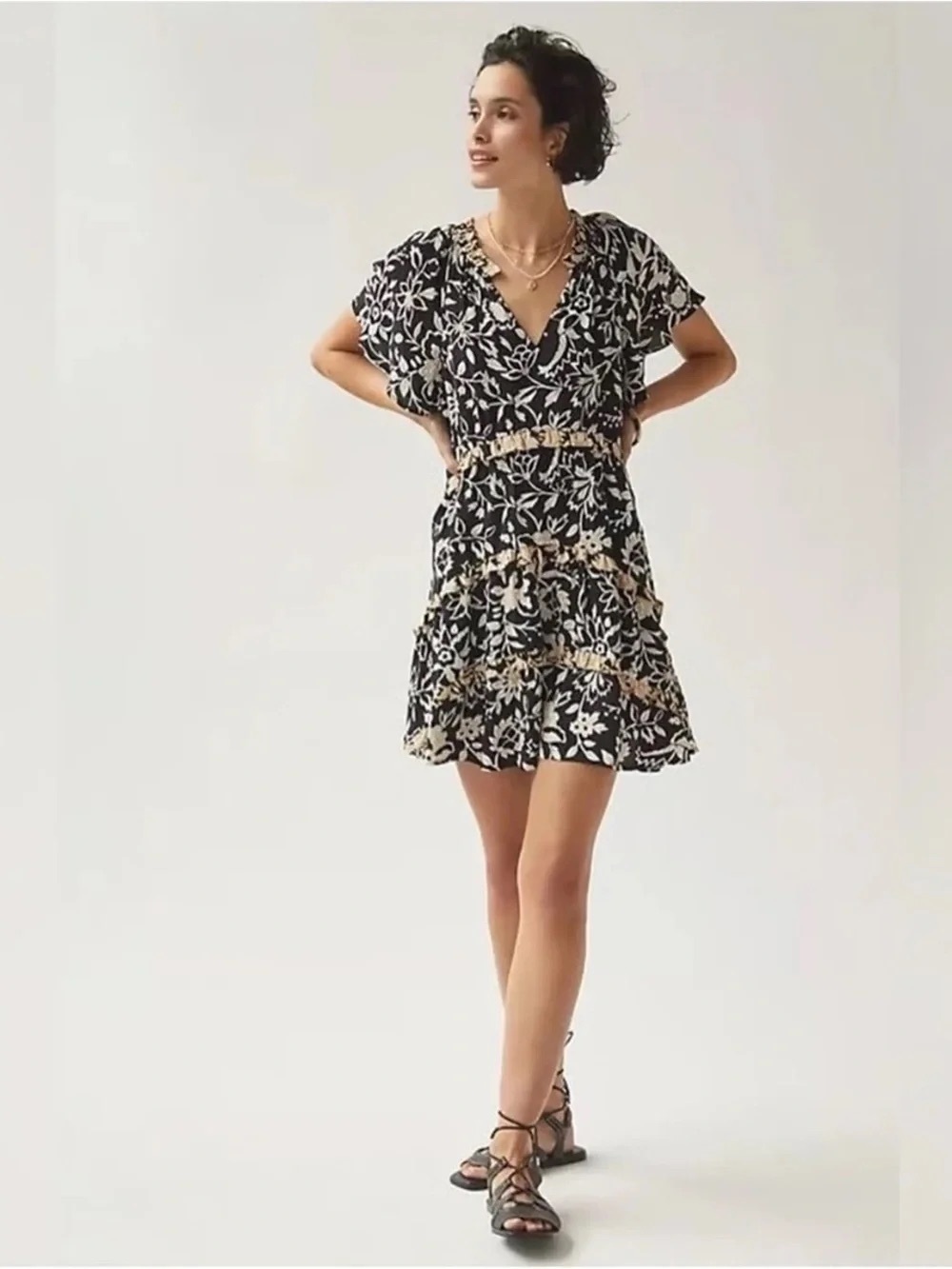 Anthropologie Robin Tiered Mini Dress